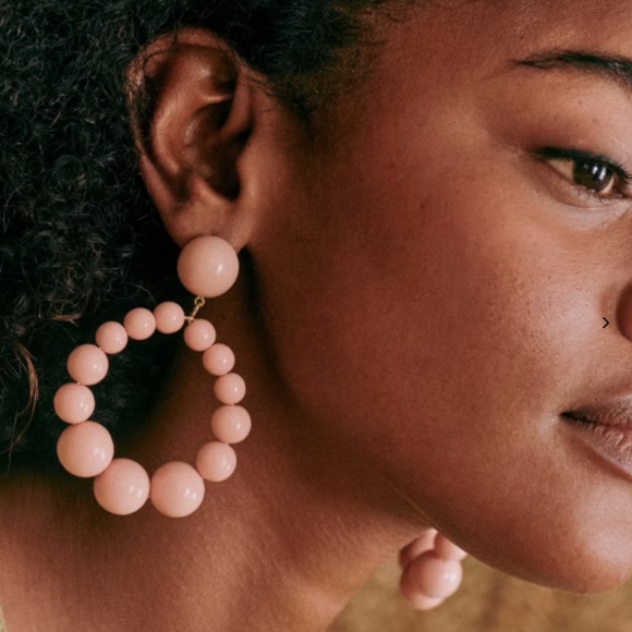 Sezane  Charlie Black Beaded Hoop Earrings - Picture 3 of 10